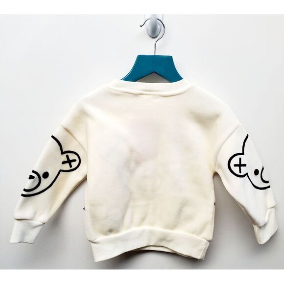 PAT PAT Children 6-9 Months Unisex Teddy Bear Face Sweatshirt Cream & Black NWT - Picture 6 of 10
